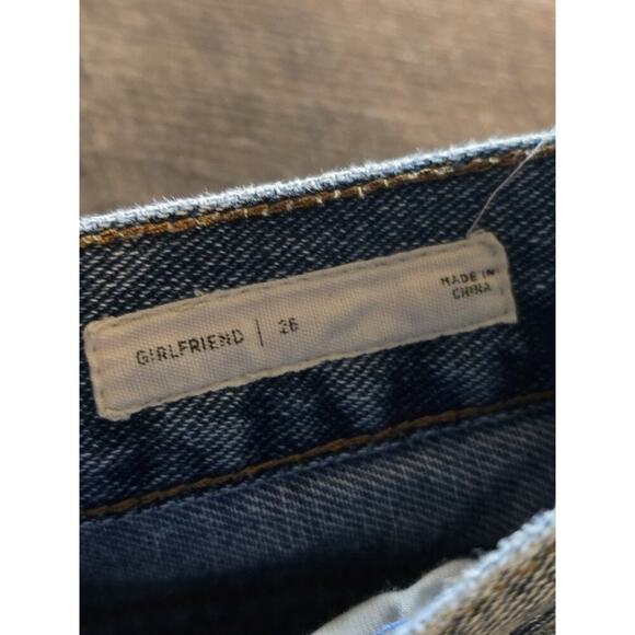 PacSun Patched Girlfriend Cropped Jeans Women's Size 26 MidRise Frayed Hem - Picture 7 of 8